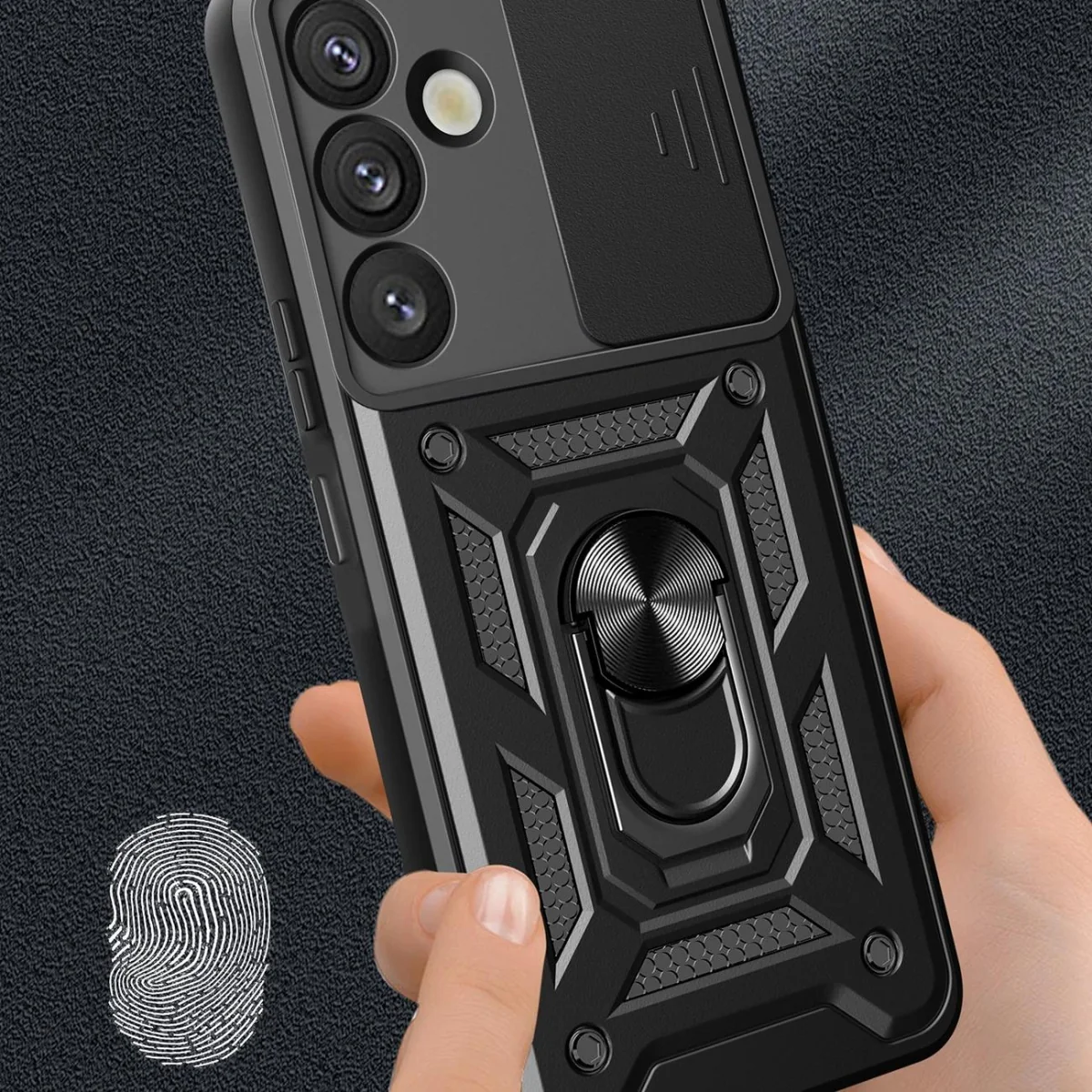 MG Hybrid Armor Camshield kryt na Samsung Galaxy S25 Plus, čierny