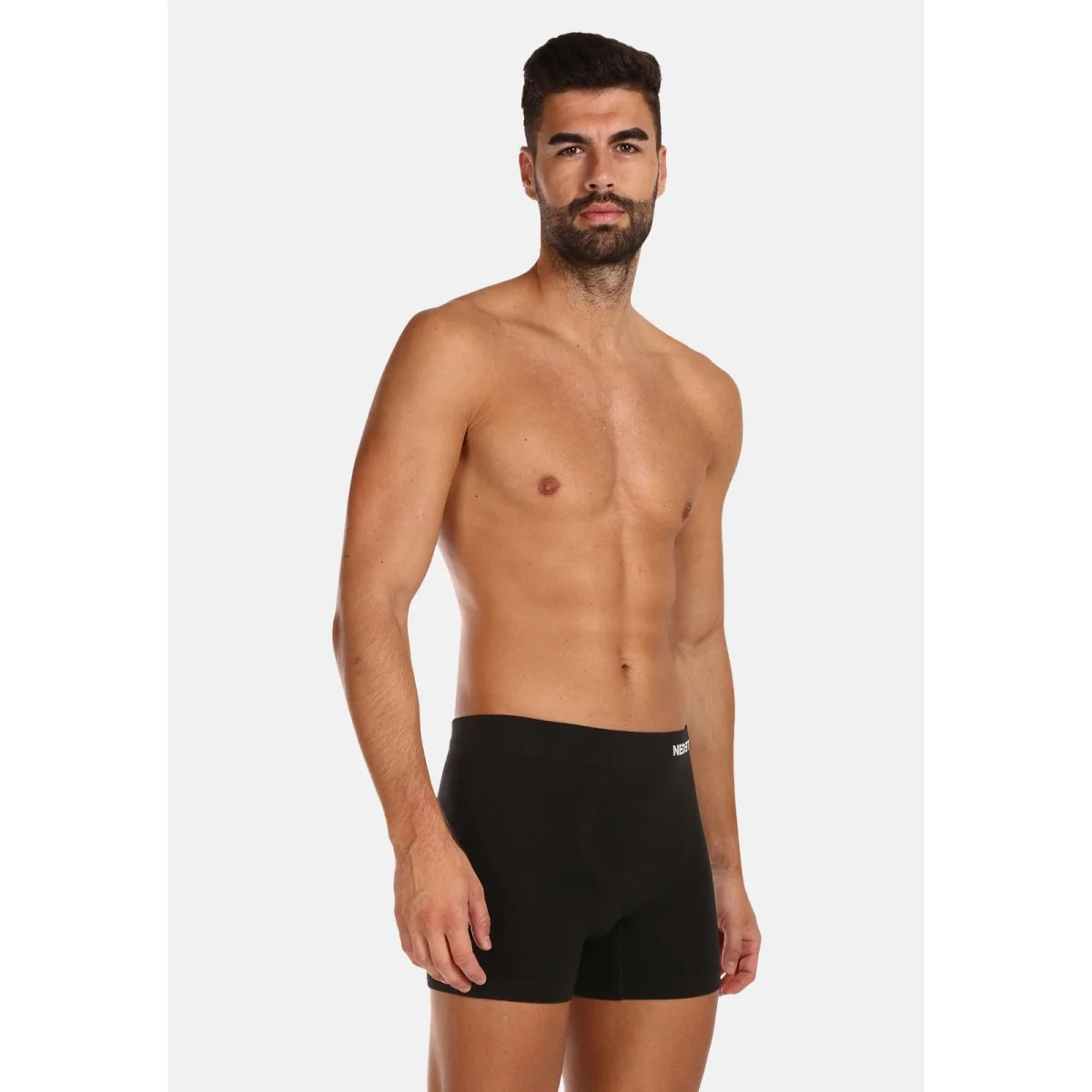 5PACK pánske boxerky bezšvové bambusové čierne (5NDTB001S) L