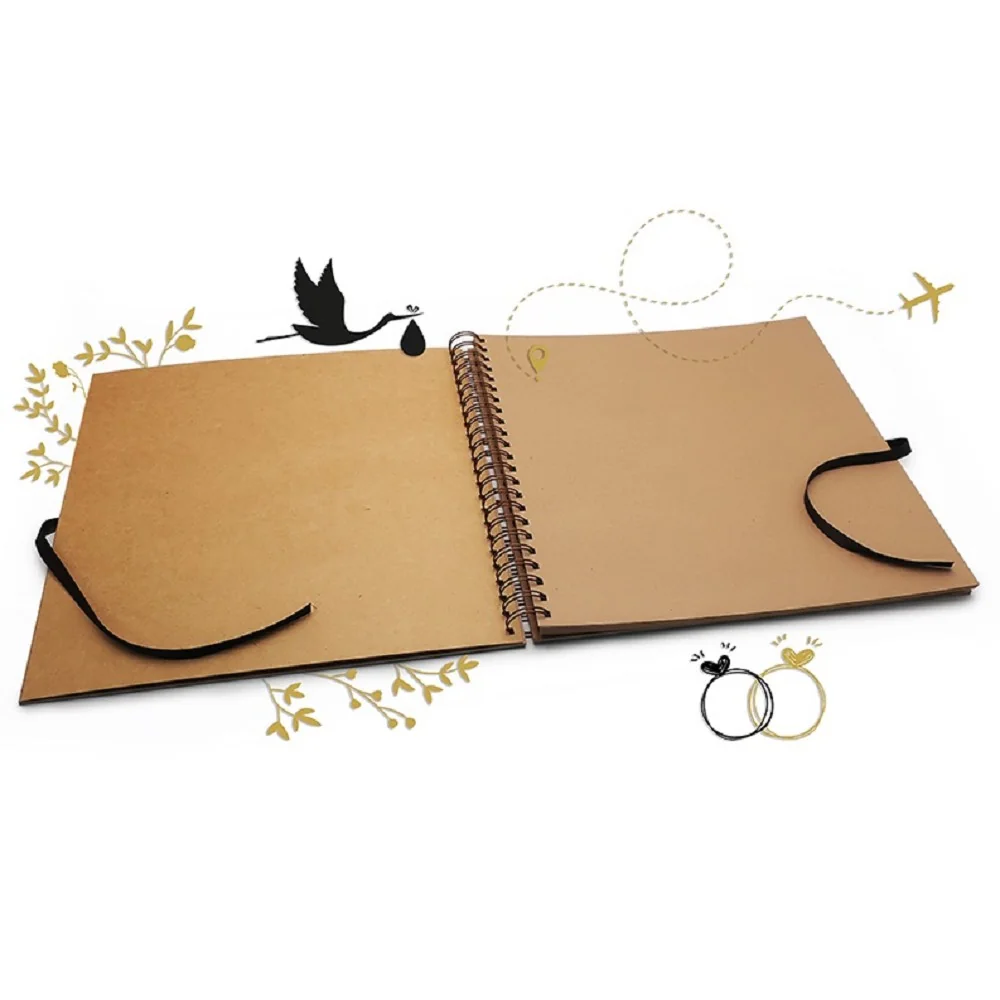 Scrapbookový album XL, kraftový papier, 30 × 30 cm 40 listov, hnedý