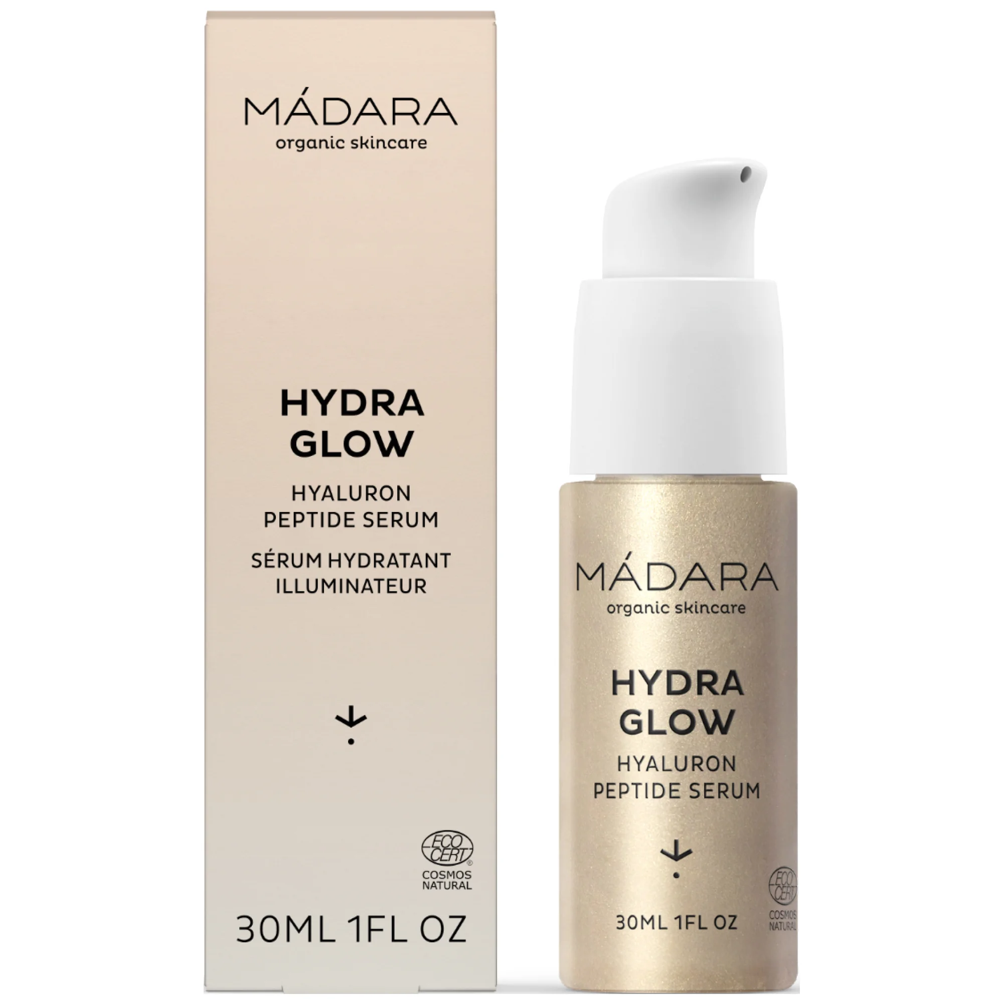 MÁDARA HYDRA GLOW hyalurónové sérum s peptidmi 30 ml
