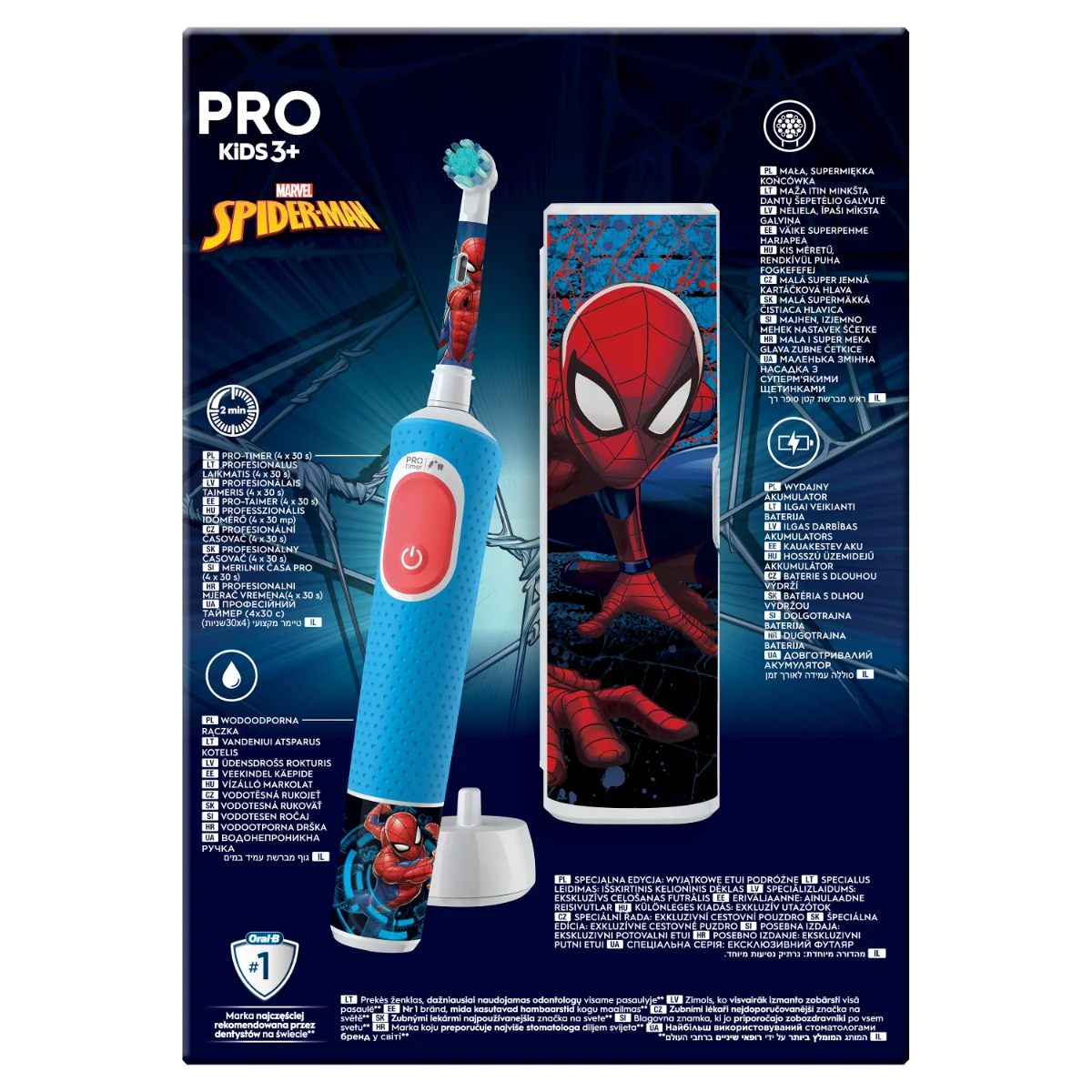 Oral-B EK Pro Kids 3+ Spiderman + Cestovné púzdro 1×1 set, elektrická zubná kefka