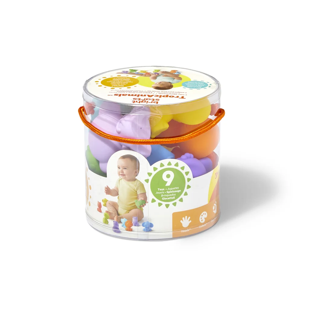 BRIGHT STARTS Hračka zvieratká set 9 ks TropicAnimals, 3m+ 1×1 ks, hračka