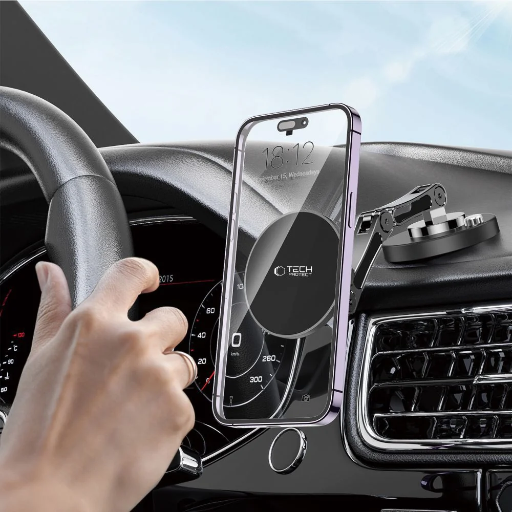 Tech-Protect N57 MagSafe držiak na mobil do auta, čierny