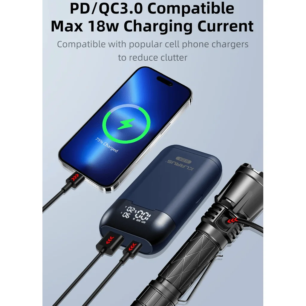 KLARUS K2A 3v1 duálna inteligentná nabíjačka + držiak na batérie + powerbank, LCD displej