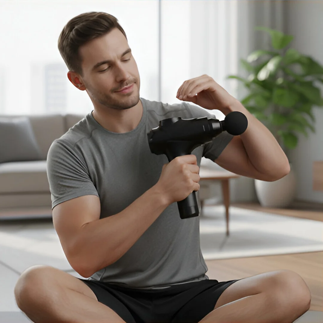 MG Body masážna pištol s LCD displejom, čierna
