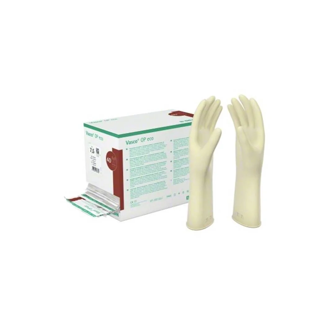 VASCO OP Eco č. 7 latexové chirurgické rukavice nepudrované, sterilné