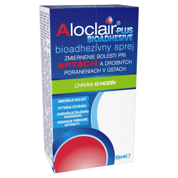 Aloclair PLUS BIOADHEZIVNY sprej pri aftách a drobných poraneniach úst 15 ml