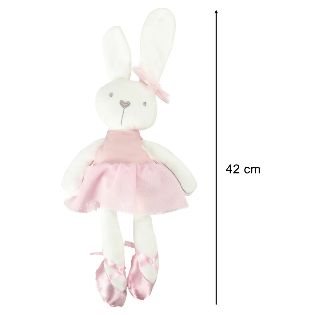 Plyšový zajačik v ružových šatách – 42 cm 