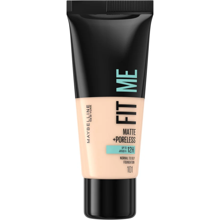 Maybelline NY Fit Me Matte and Poreless Makeup 101 1×30 ml, zmatňujúci make-up pre normálnu a mastnú pleť