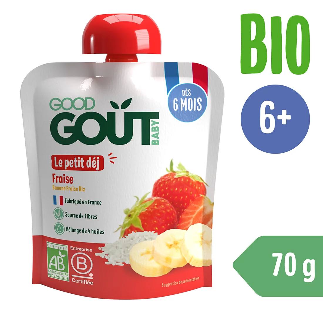 Good Gout BIO Jahodové raňajky 1×70 g, kapsa jahoda