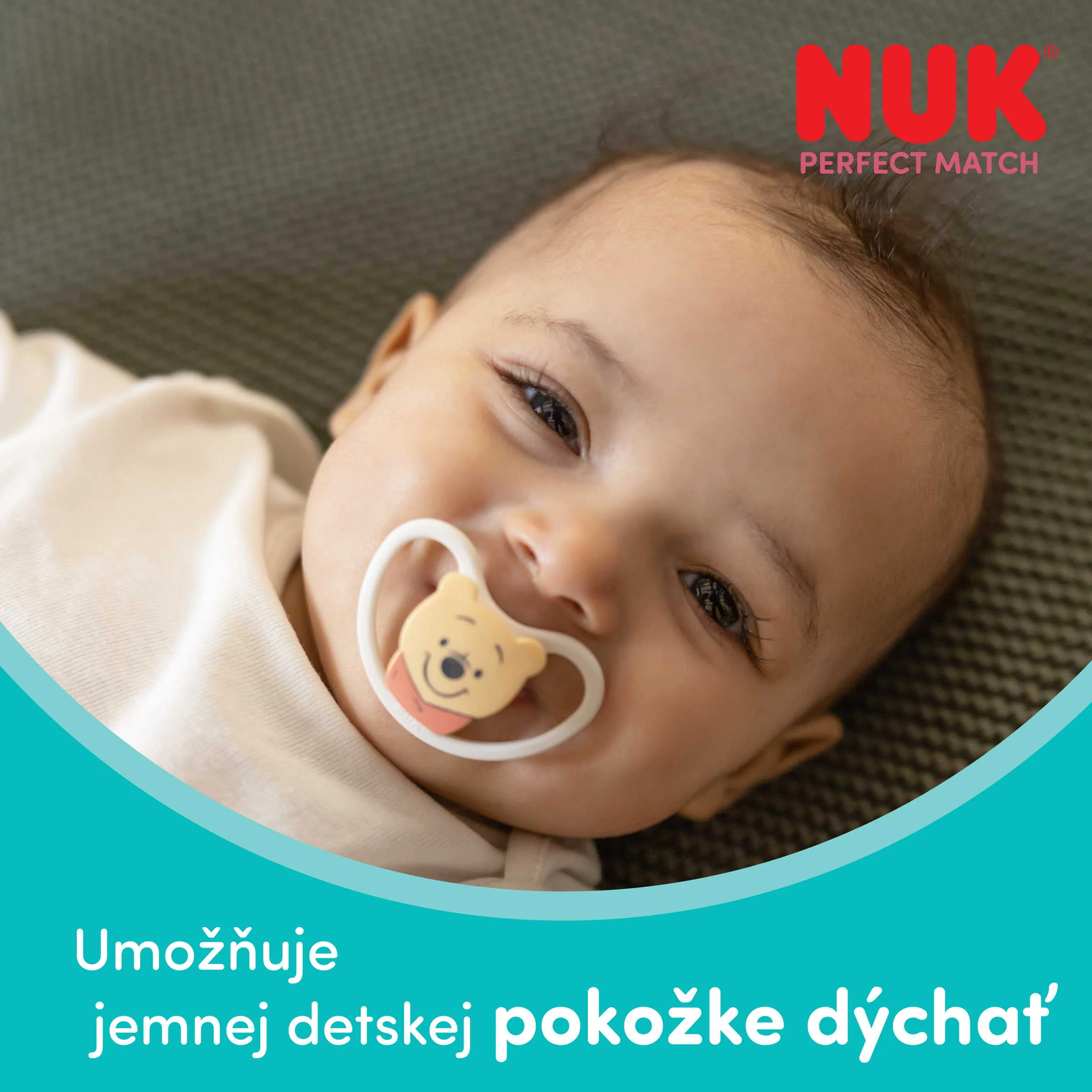 NUK cumlík Perfect Match AIR Macko GREY 6-18m 1 ks