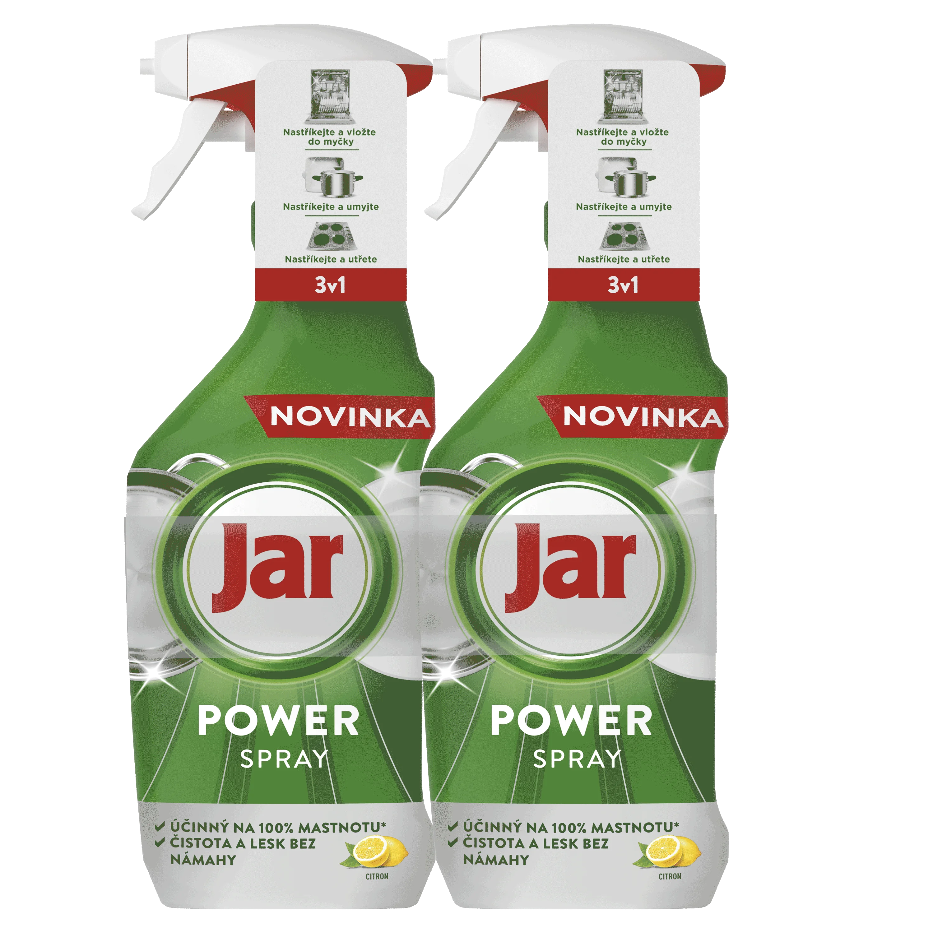 JAR POWER SPRAY 3V1 SPREJ KUCHYNA RIAD 2X500ML 2×500 ml, čistič umývačky riadu