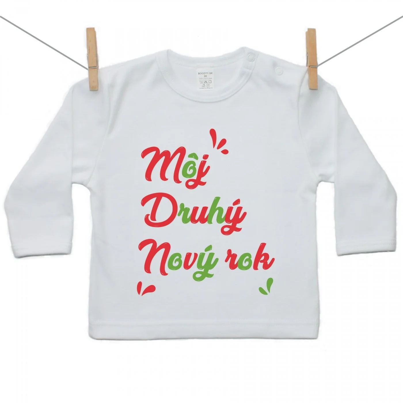 Boodyy Tričko s dlhým rukávom Môj druhý Nový rok Veľkosť: 134
