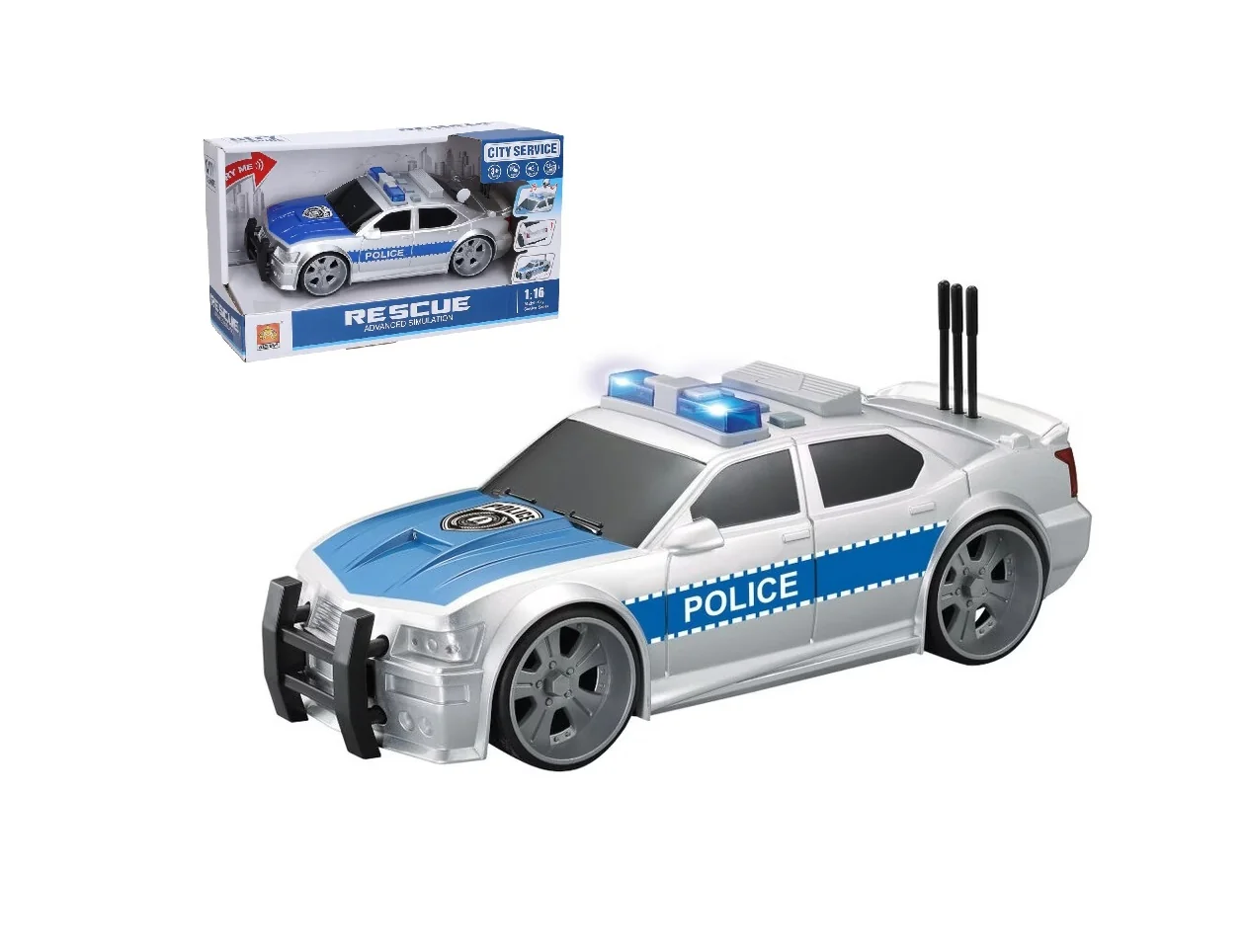 Policajné auto na zotrvačník 27cm