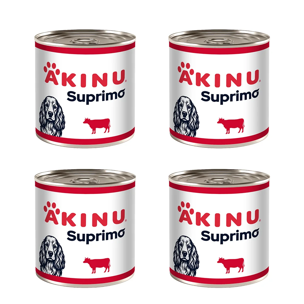 Akinu SUPRIMO Mleté s hovädzím mäsom v konzerve pre psov 400 g MTP 4 ks