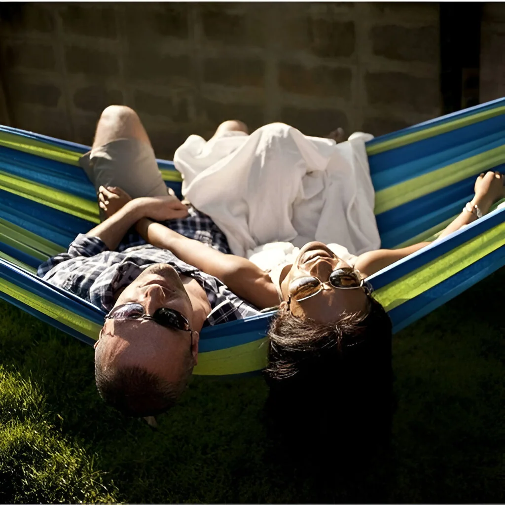 LIVEFY Hammock hojdacia sieť 260x150cm, modrá/zelená