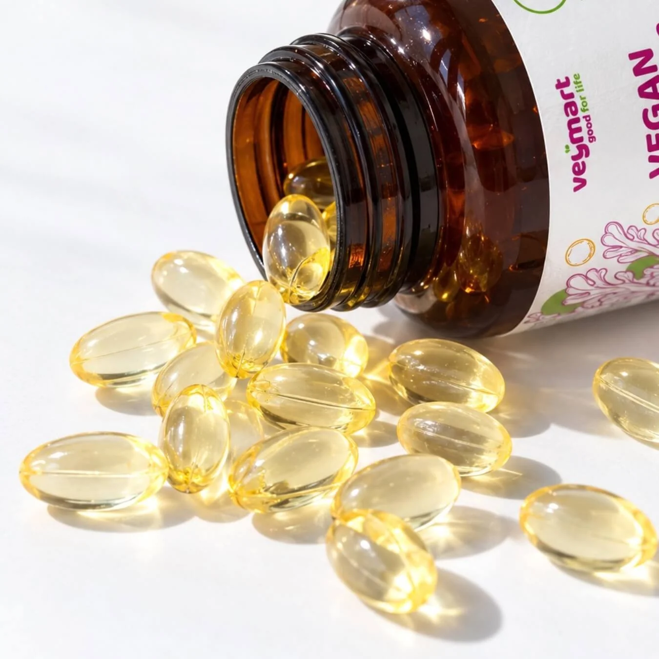 Vegmart Vegánske Omega-3 pre deti DHA 250 mg z mikrorias, 60 kapsúl