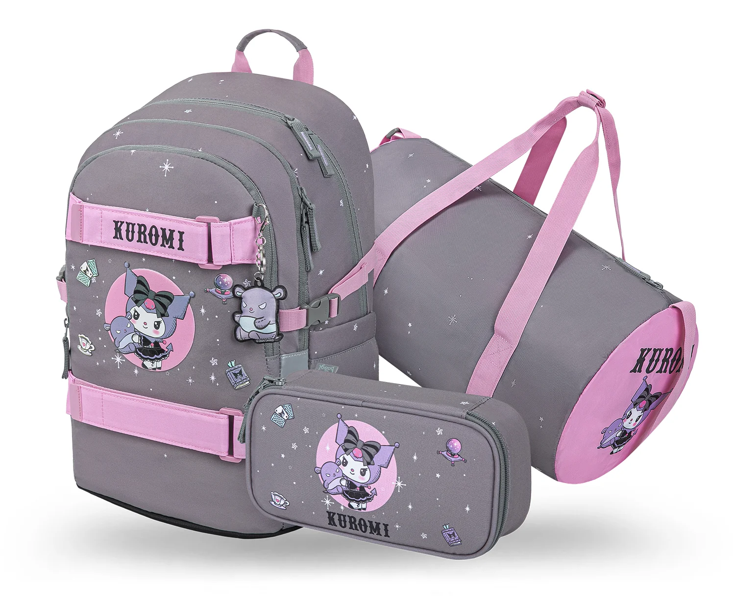 Školská sada Skate Kuromi Grey