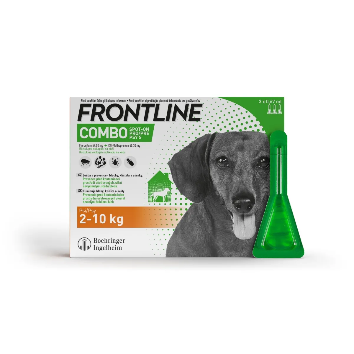 FRONTLINE COMBO spot-on pro DOG S  3 x 0,67 ml 3x0,67 ml, roztok pre psy