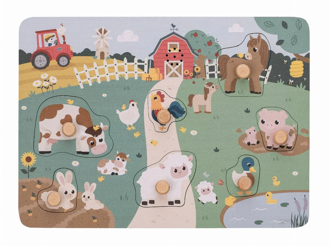 Drevené puzzle so zvukom FreeON - farma