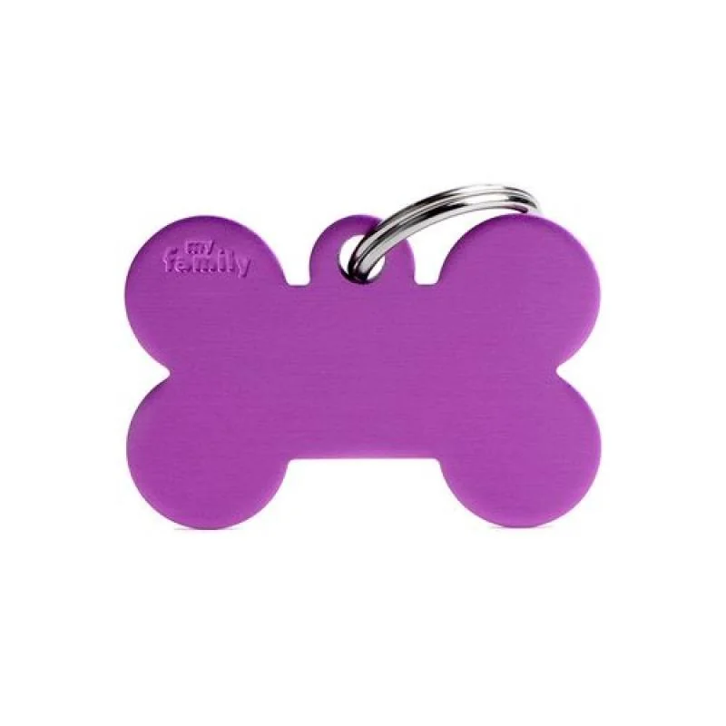 MF BIG BONE ALUMINUM PURPLE 2,5x3,8 cm gravírovateľný prívesok