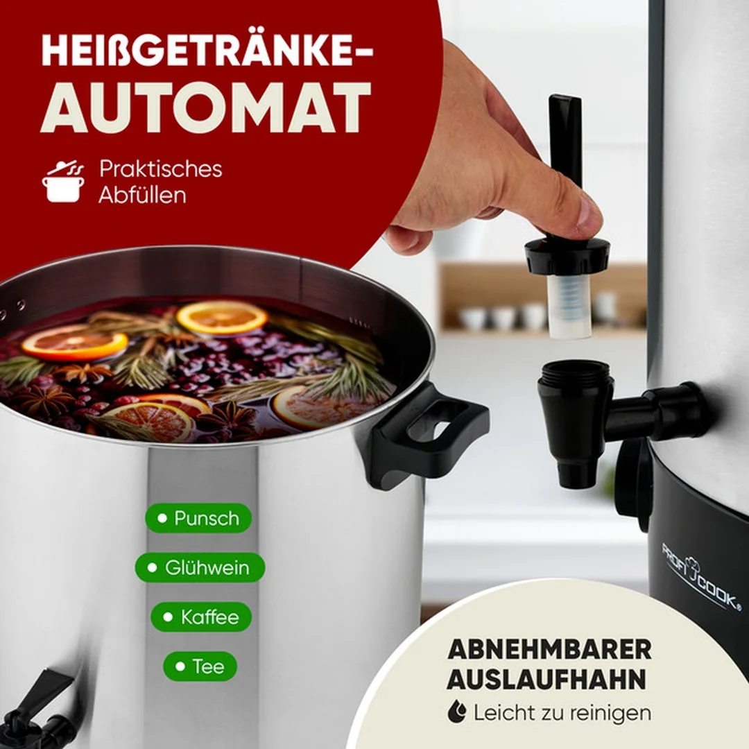 ProfiCook EKA 1283 zavárací automat 32 l, 2100 W, nerez, kohútik 