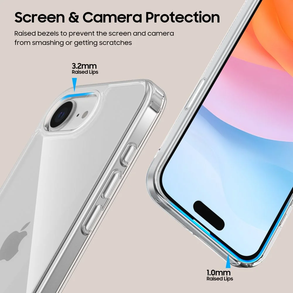 Tech-Protect FlexAir Hybrid kryt na iPhone 16e, priesvitný