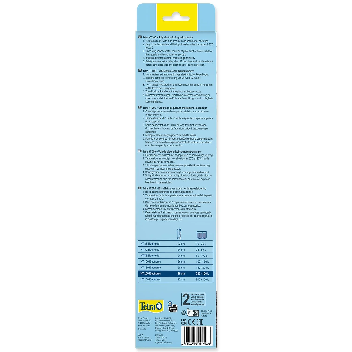 Ohrievač Tetra Electronic HT 200 200W, 225-300l