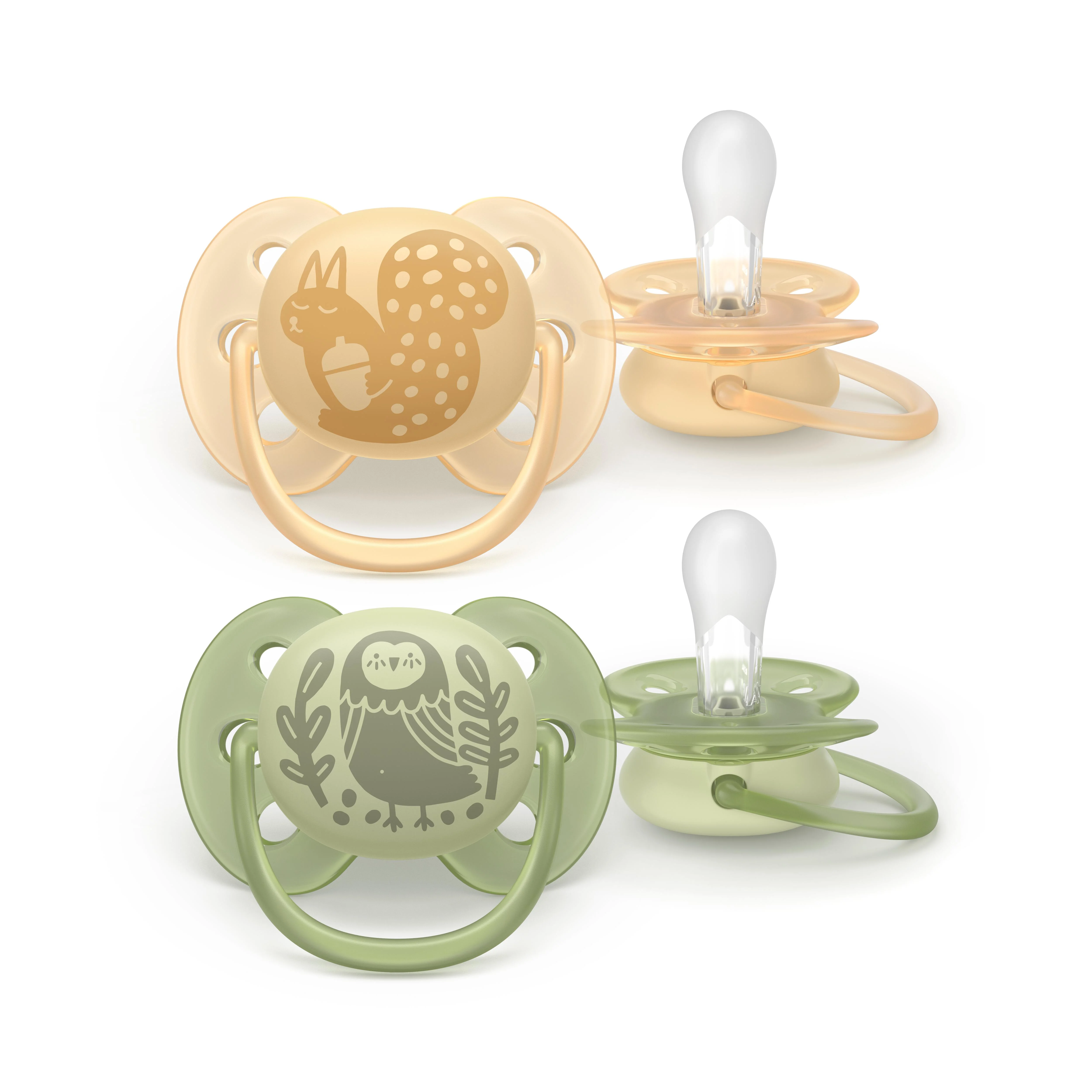 Philips AVENT - Cumlík Ultrasoft s obrázkom SCF091/46, 6-18 m, neutral 2 ks