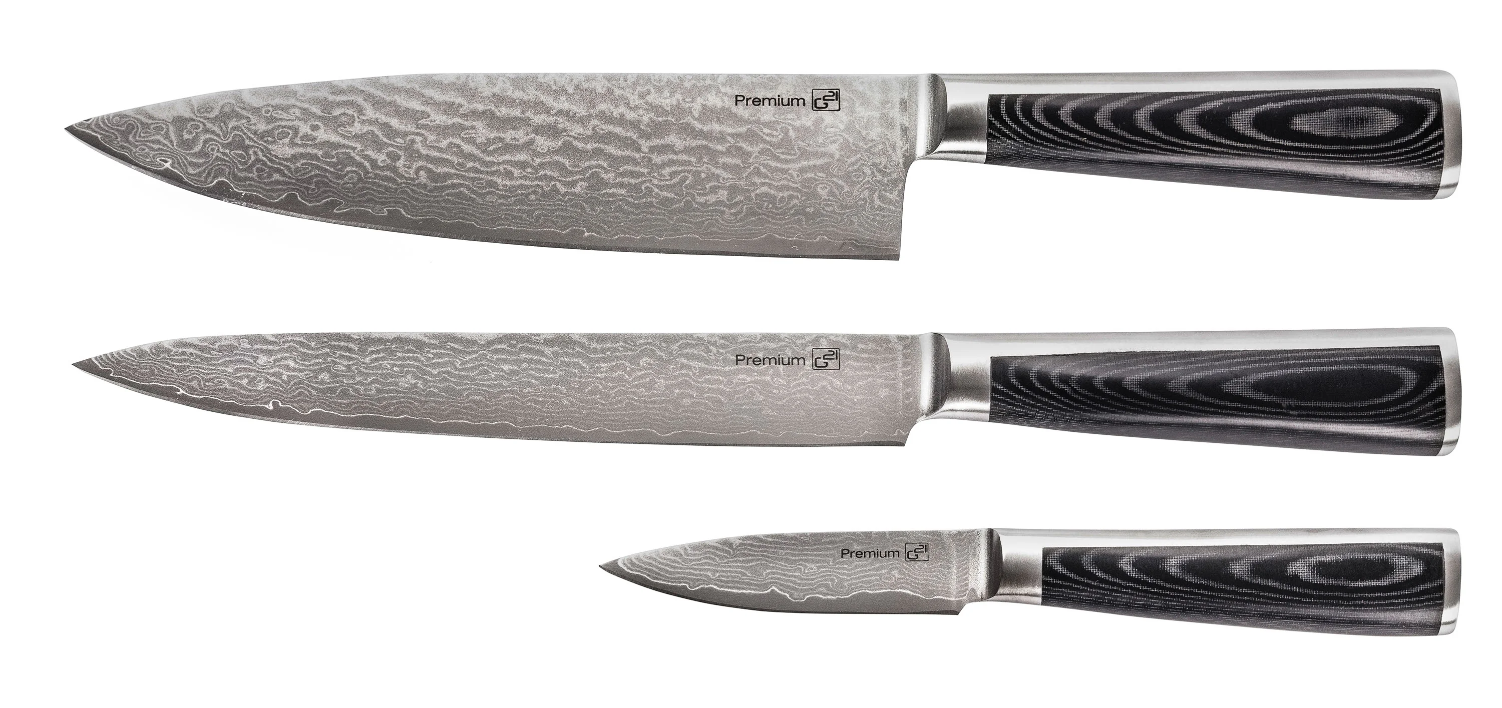 G21 Sada nožov Damascus Premium, Box, 3 ks Damascus Premium, Box, 3 ks G21-DMSP-BX3