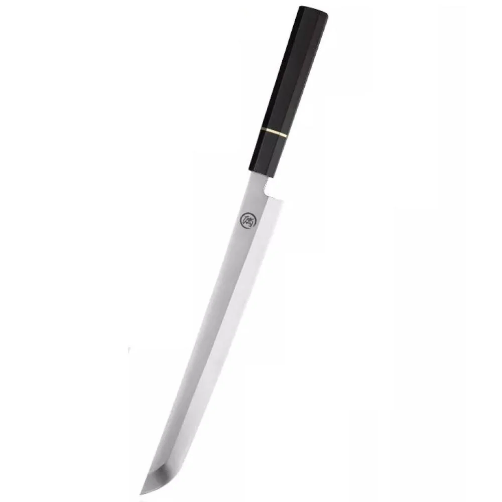 Kuchynský nôž na sushi s čepeľou 26,5 cm Čierna/Hnedá/Biela
