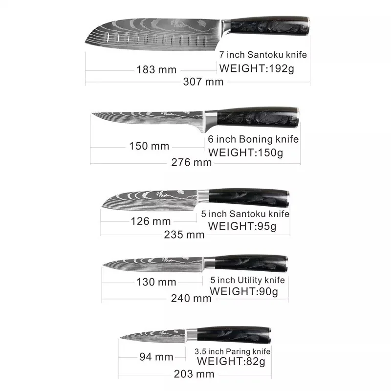 Kuchynský nôž Blade-Boning/Čierna/Hnedá 1 ks, čepeľ 14cm