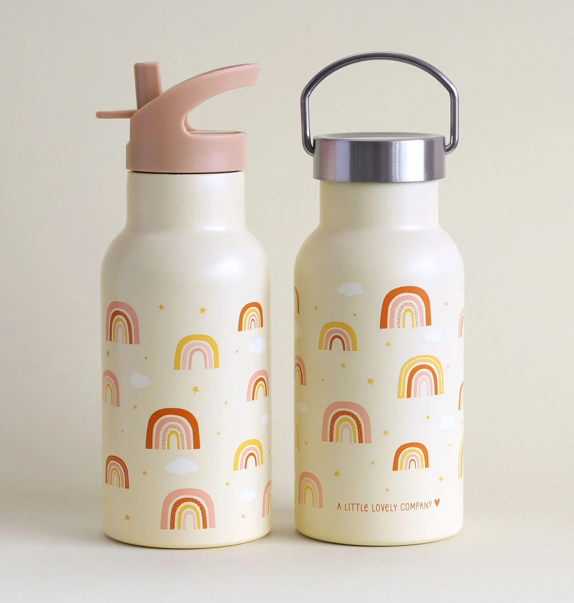 A Little Lovely Company - antikorová fľaša na pitie, 350 ml - dúha