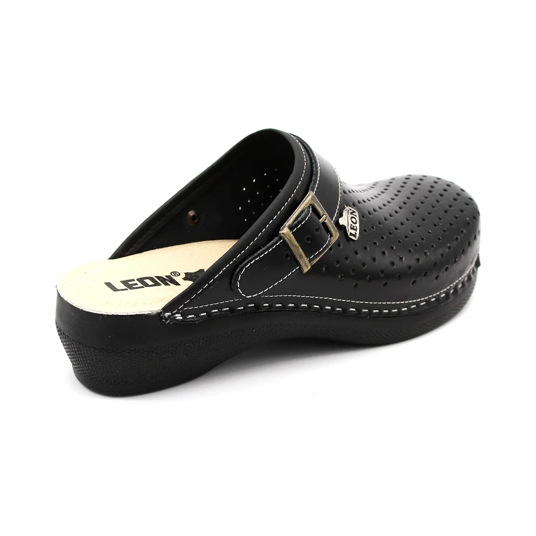 Leon PU101 Dámska zdravotná celokožená obuv uzavretá 36 - 23,5cm, čierna, 4,5 cm
