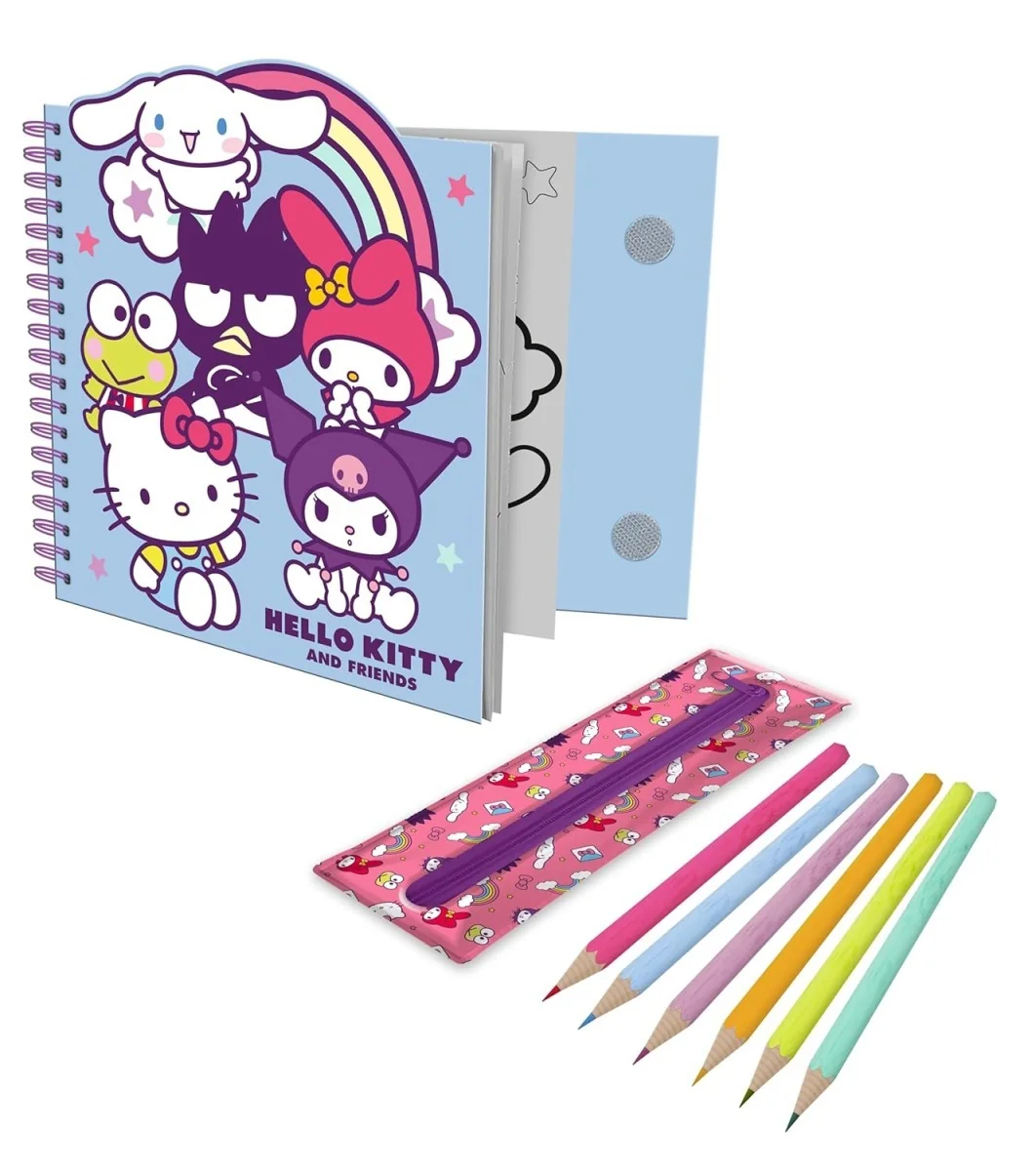 Kids Euroswan Kreatívny set s peračníkom, farbičkami a nálepkami Hello Kitty