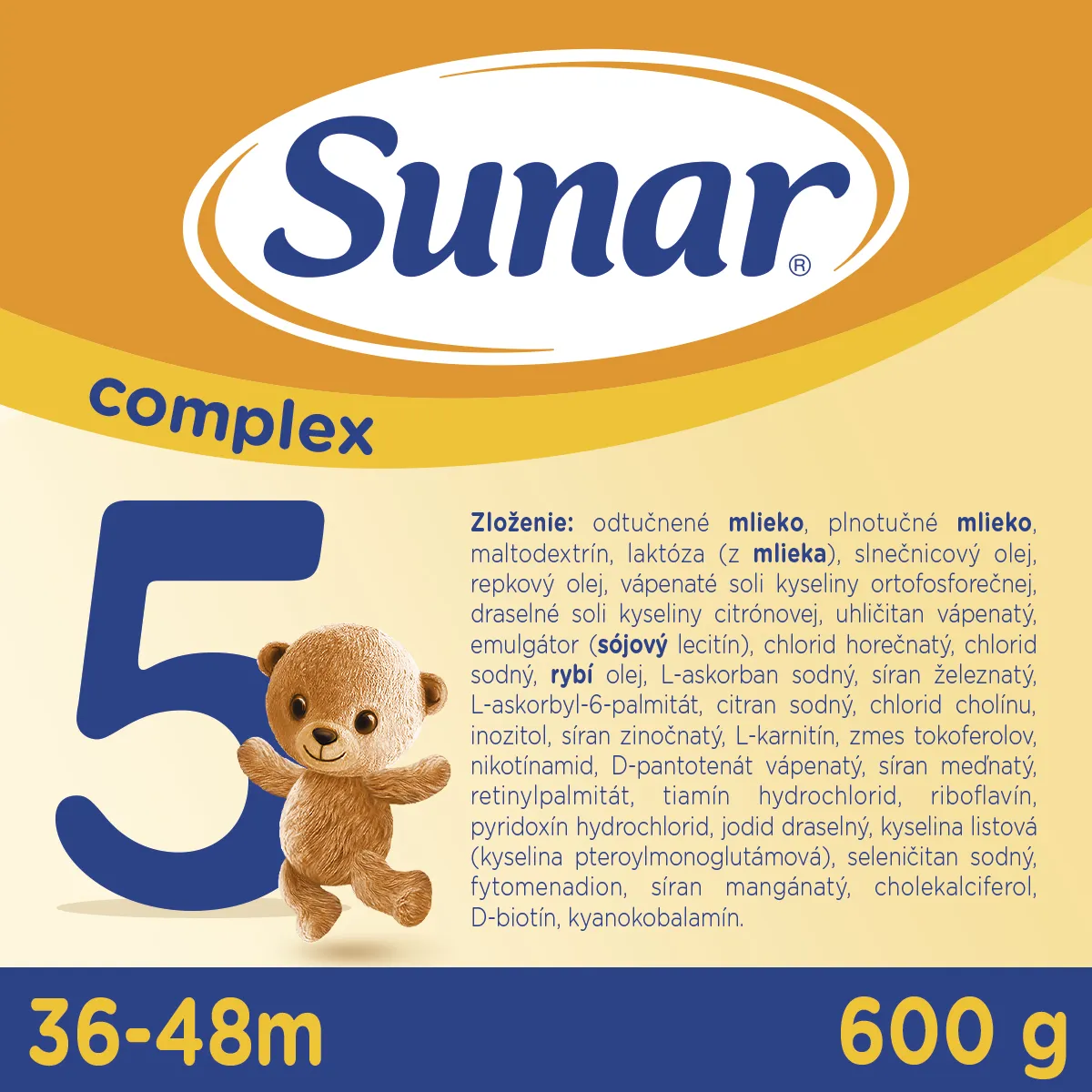 Sunar Complex 5 6×600 g, dojčenské mlieko, od 36. mesiaca