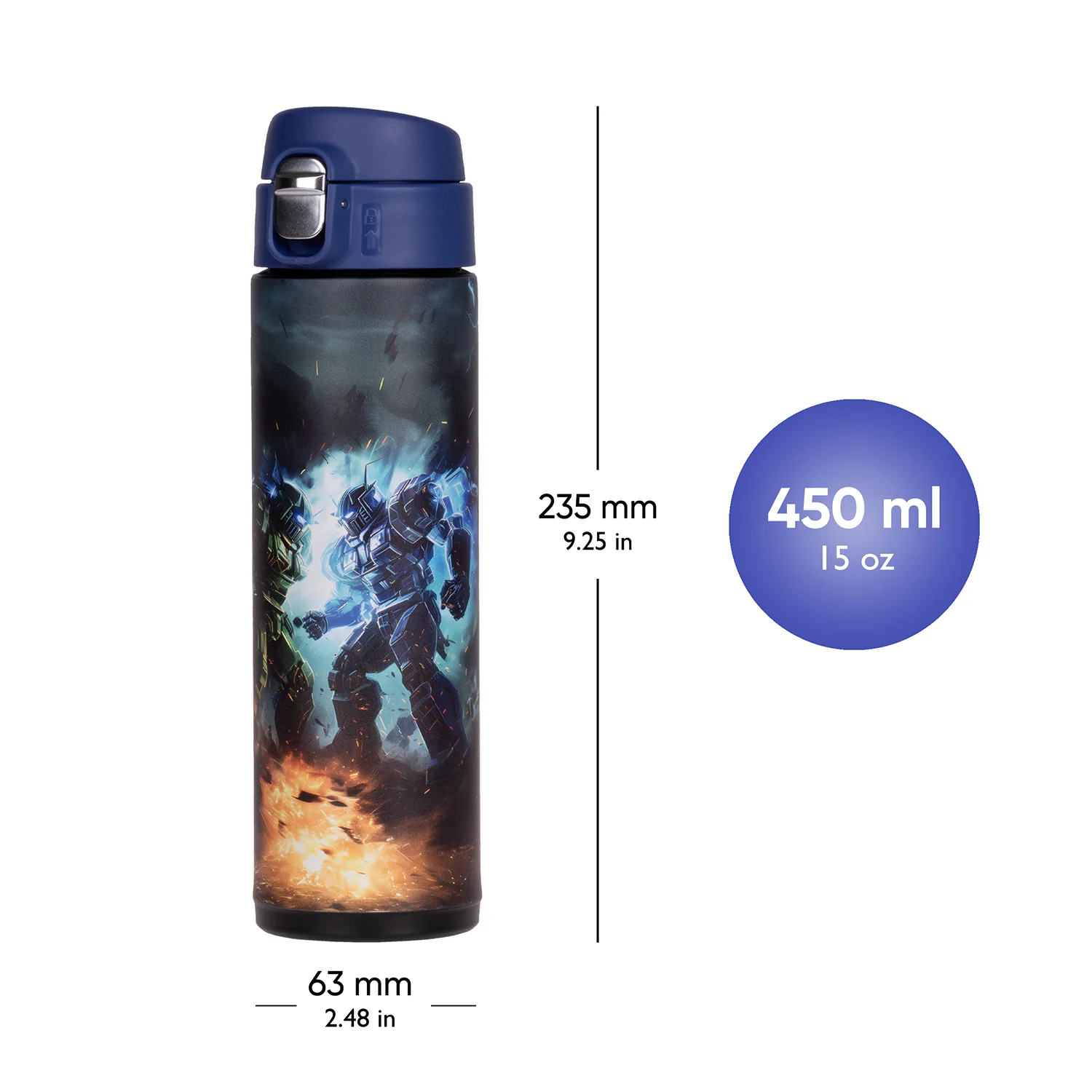 Baagl termofľaša Roboti 450 ml detská, nerezová