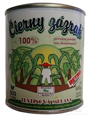 ČIERNY ZÁZRAK Trstinová melasa retro edícia Bio 1×680 g, doplnok výživy