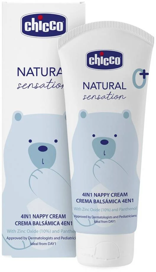 CHICCO Krém na detský zadoček Natural Sensation so zinkom a pantenolom 100ml, 0m+ 1×100 ml, detský krém na zadoček