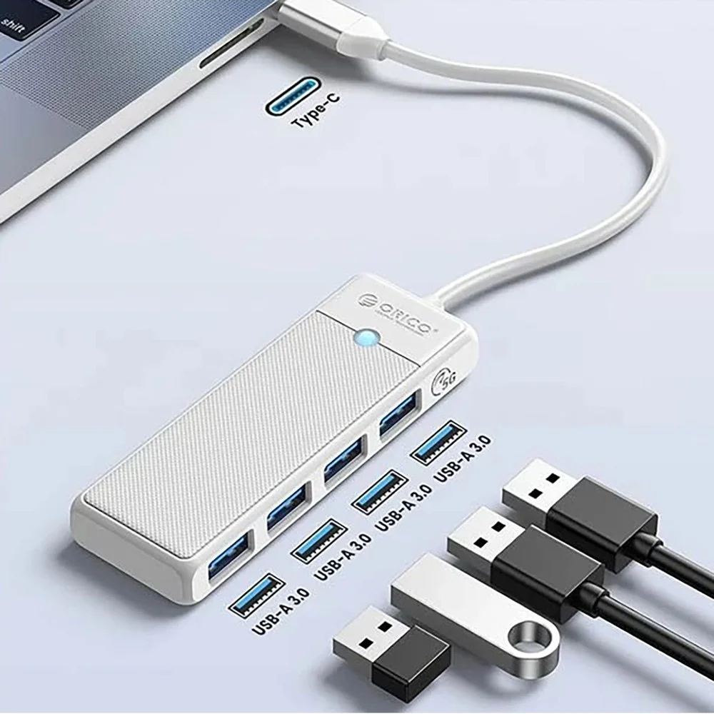 Orico PAPW4A-C3 HUB adaptér USB-C - 4x USB 3.0 0.5m, biely