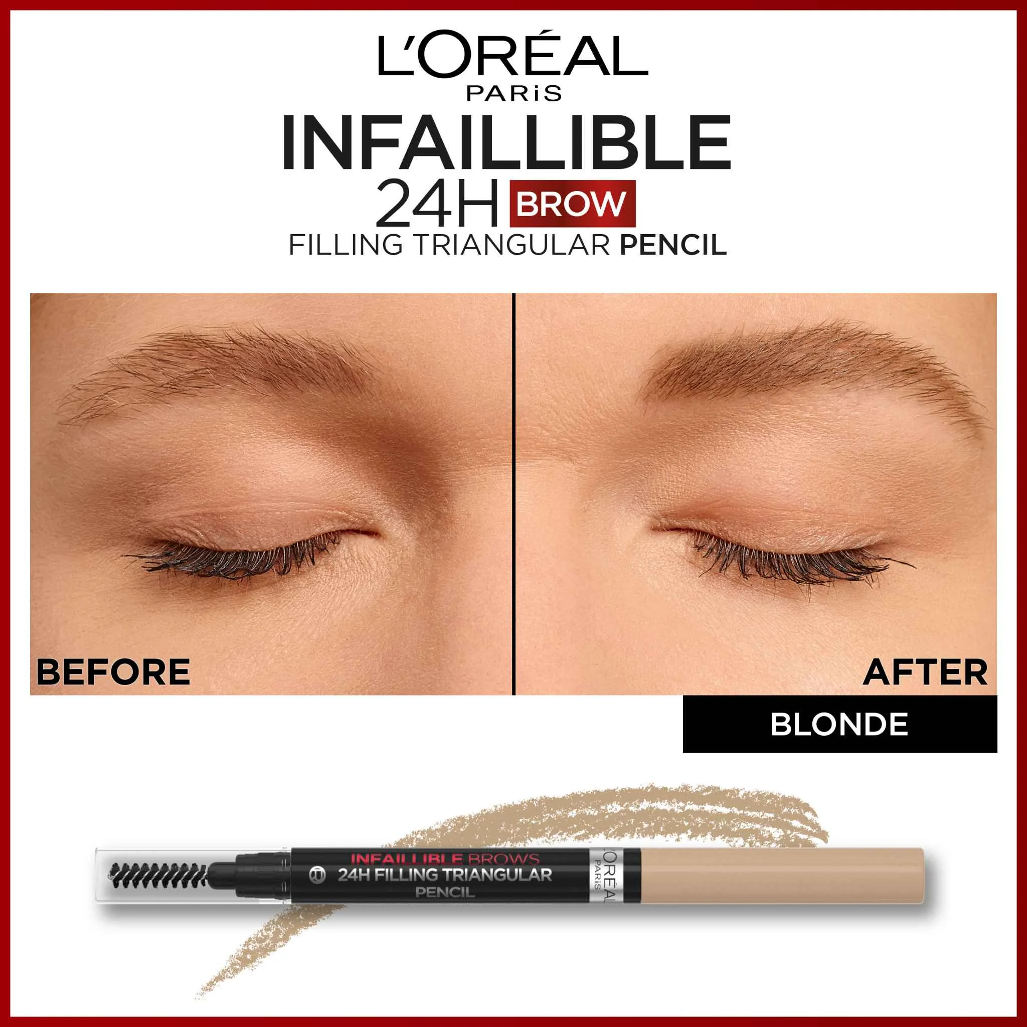 L´Oréal Paris Infaillinble Brows 24H Filling Triangular Pencil 07 Blonde na obočie 1×1 ks, ceruzka na obočie