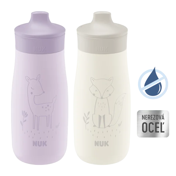 NUK flaša Mini-Me Sip nerez 300 ml (9+ m.) 1×1 ks, nerezová fľaša