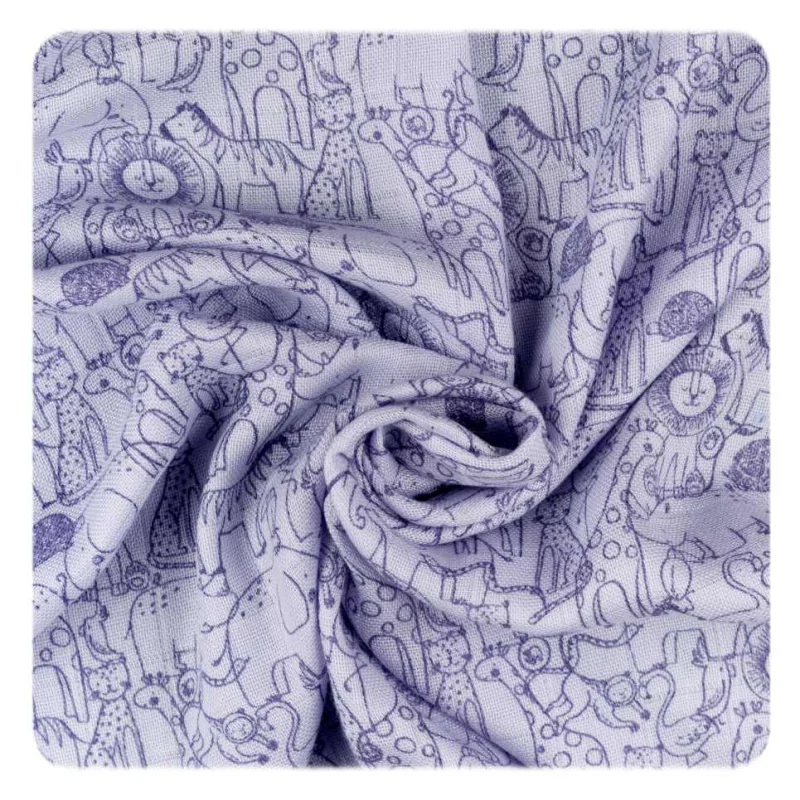 XKKO BMB bambusové plienky Safari Lavender Aura, MIX 3 ks, 70x70