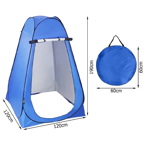 Plážový stan na prezliekanie a sprchovanie Tent Blue, 120cm x 120cm x 190cm, modrý
