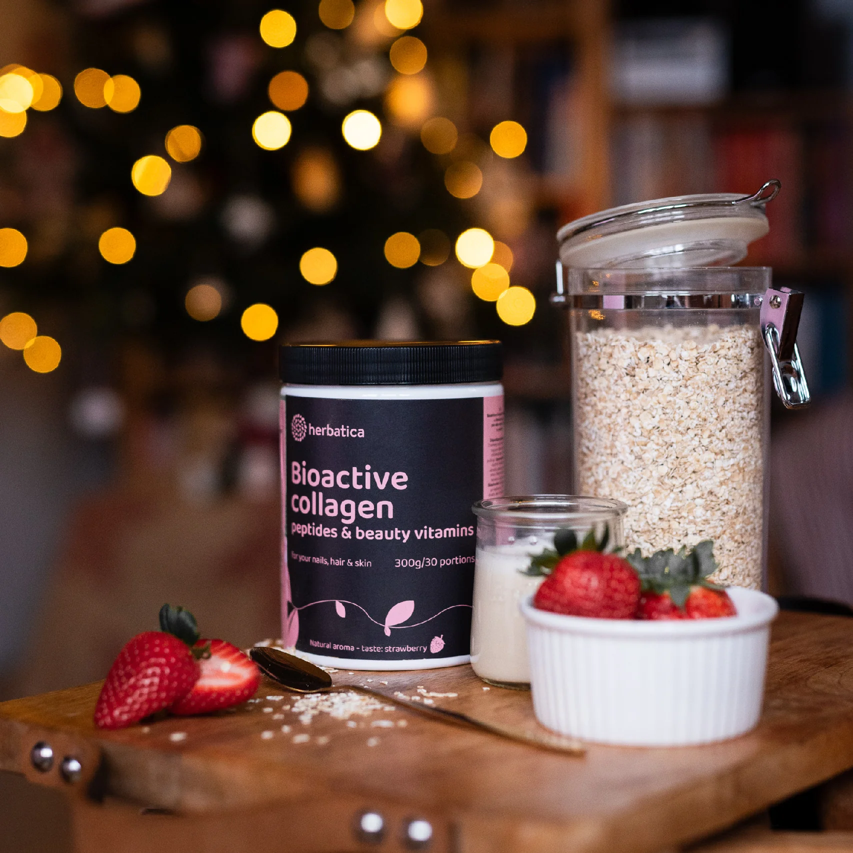 Bioaktívny kolagén s peptidmi a vitamínmi pre krásu, nechty, vlasy a pokožku - 300g - Herbatica