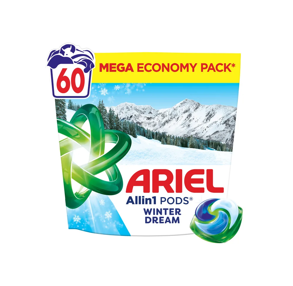 Ariel Allin1 PODS®, Kapsule Na Pranie S Tekutým Pracím Prostriedkom, Winter Dream, S Dotykom Svieža Vôňa Lenor 60 ks