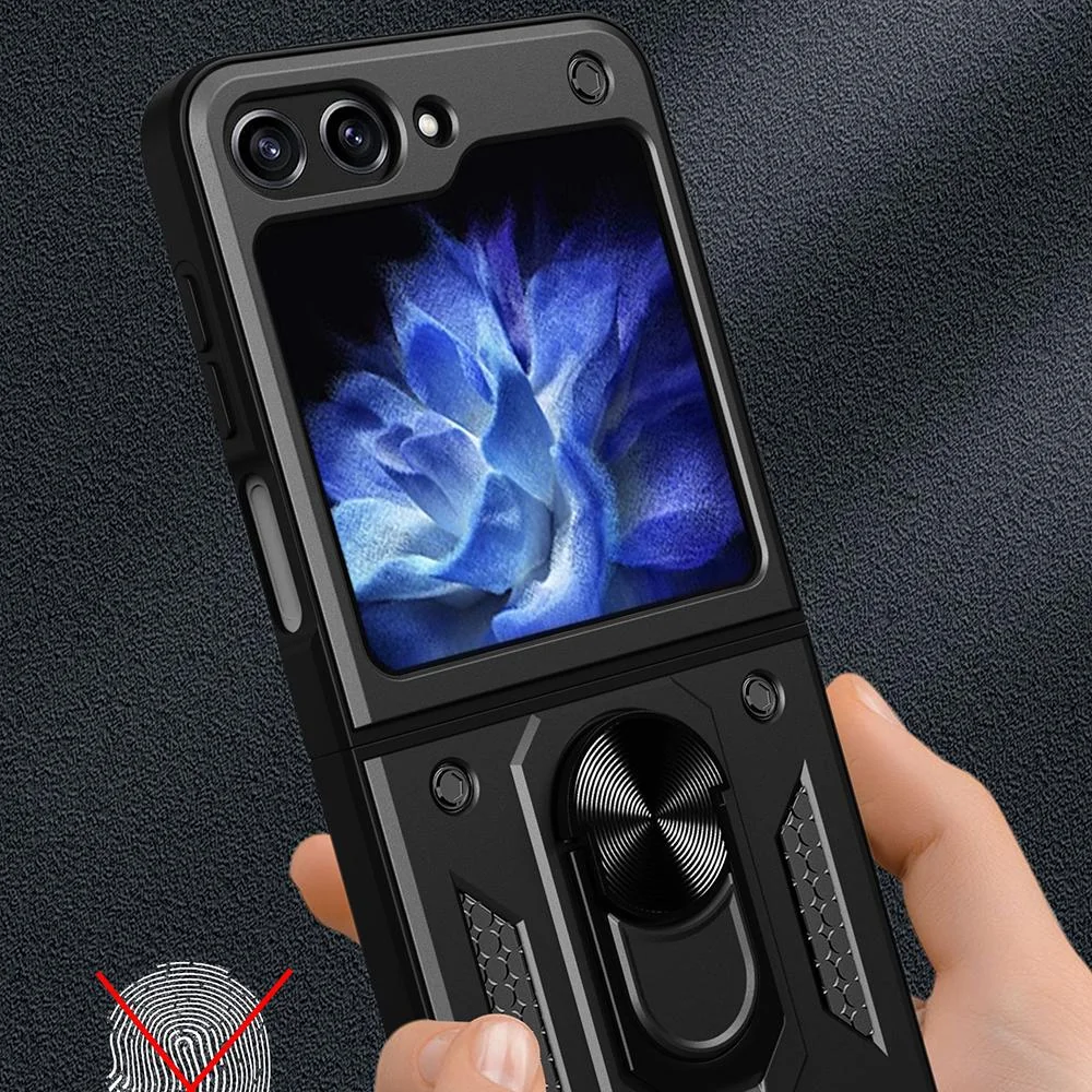 Pancierové puzdro pre Samsung Galaxy Z Flip5 - Ružová Puzdro Hybrid Armor Camshield