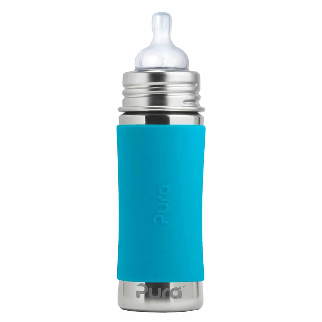 Pura nerezová dojčenská fľaša 325ml - aqua
