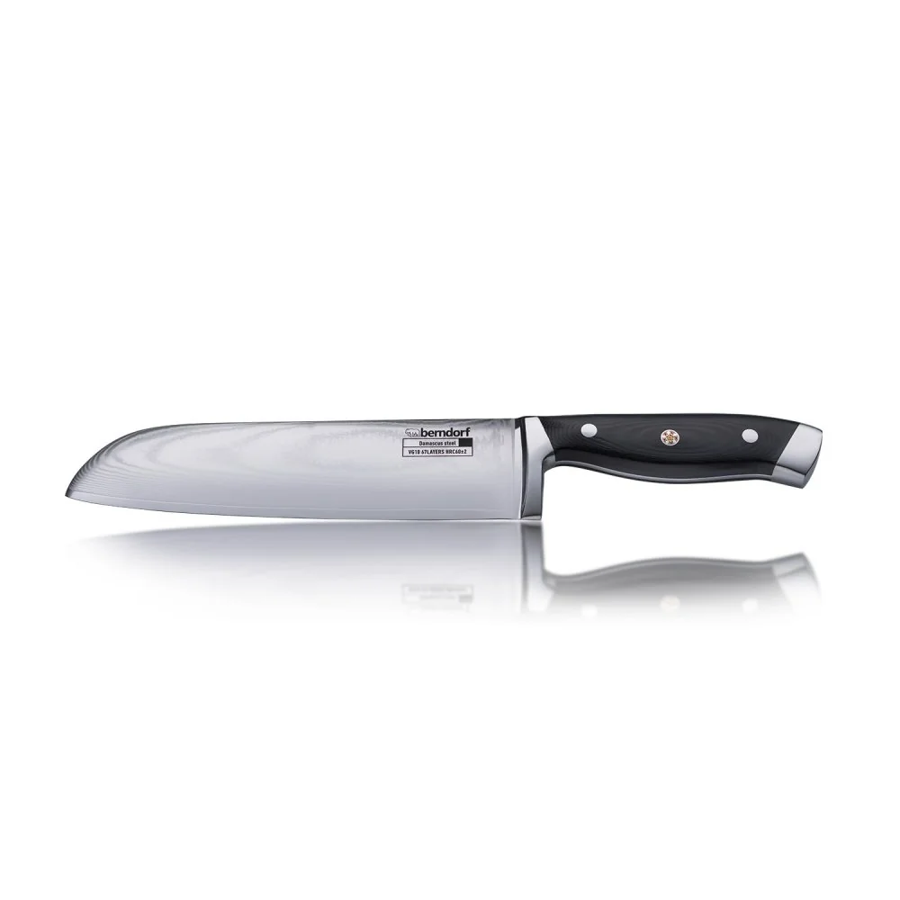 HANAMAKI kuchynský nôž Santoku 20,5cm damascénsky