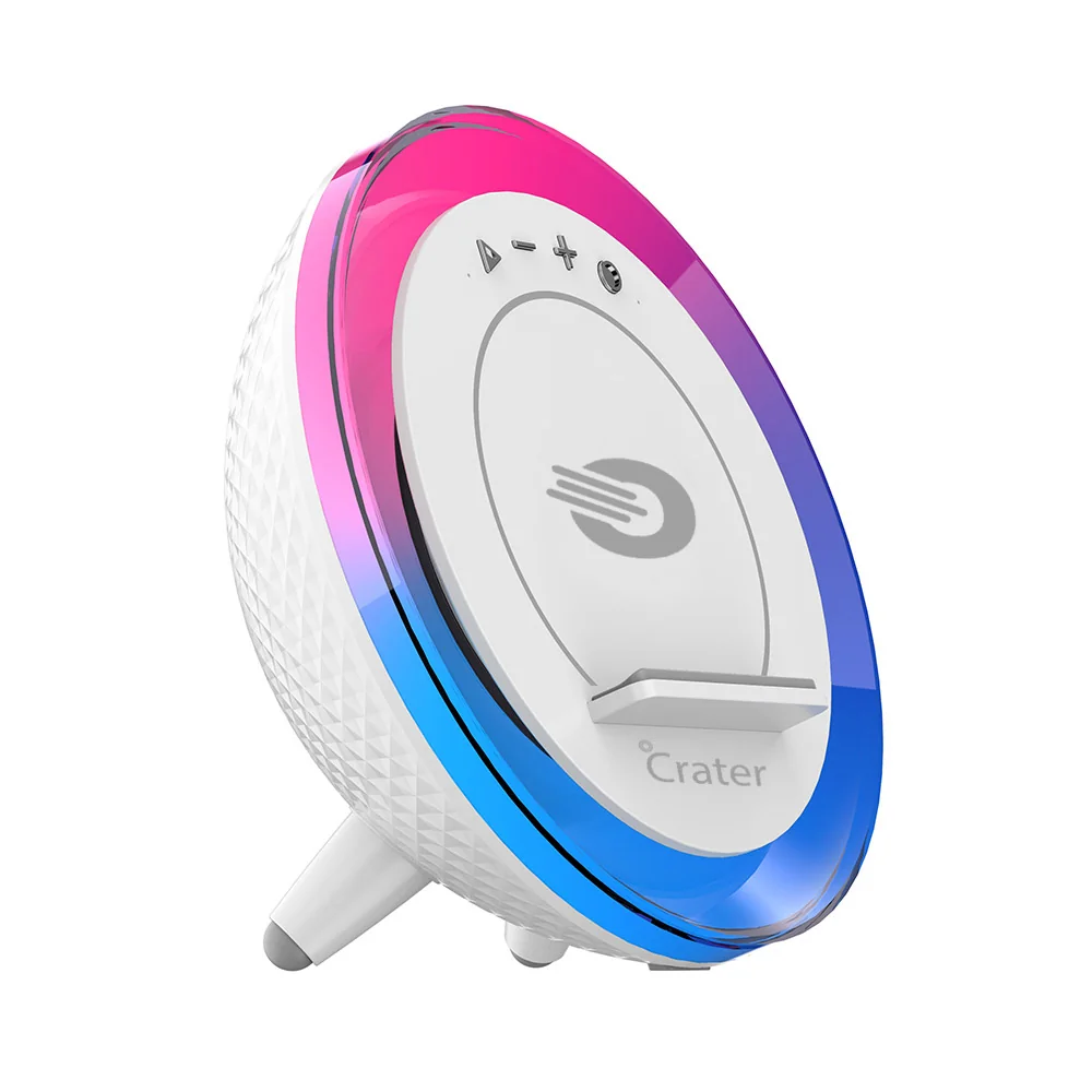 Nočná lampa s RGB svetlom, nabíjačkou smartfónu a reproduktorom